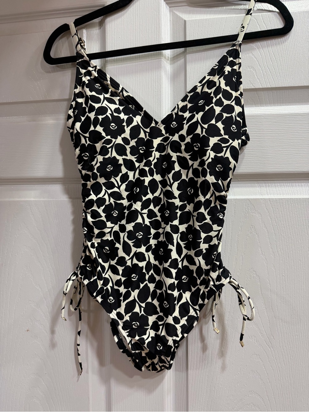 Women’s Black & White Floral One-Piece Swimsuit